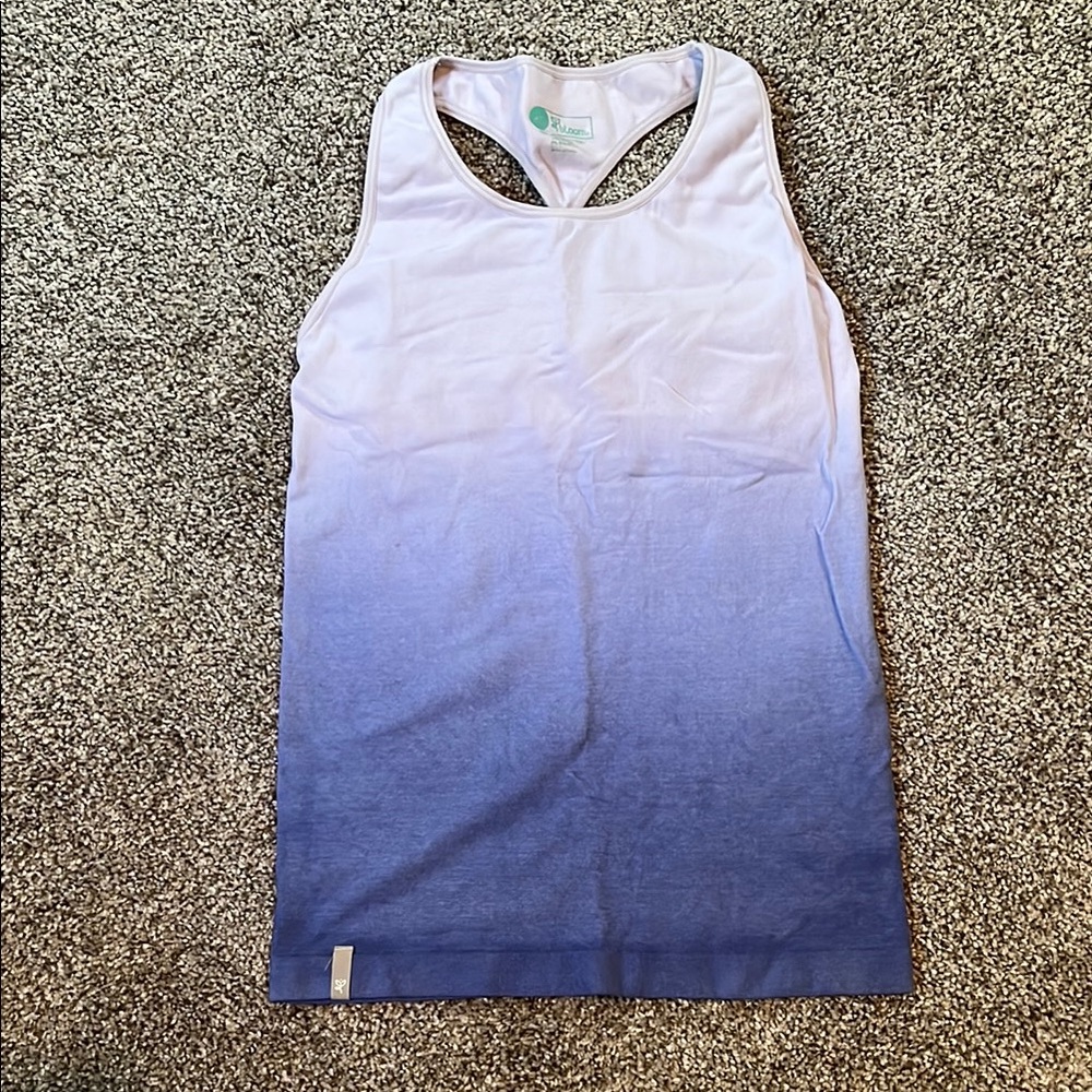 XS, Ombre Lavender Blue Yoga Tank Top
